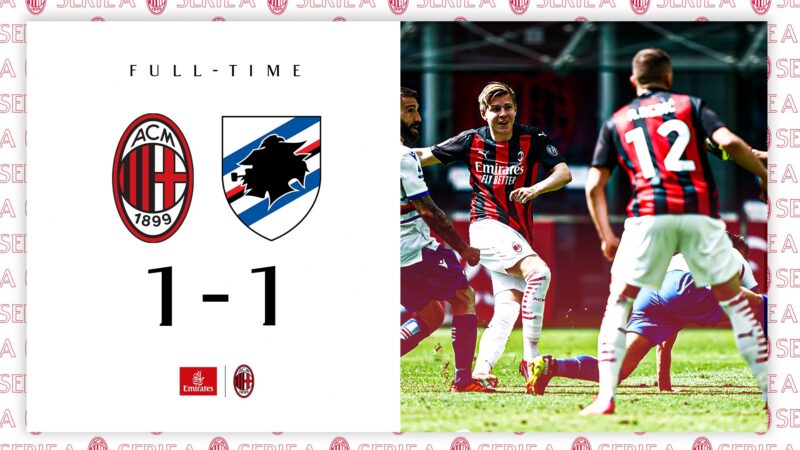 Hauge salva il Milan: con la Sampdoria finisce 1-1